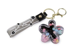 Přívěsek na batoh / klíče s tekutinou a glitry