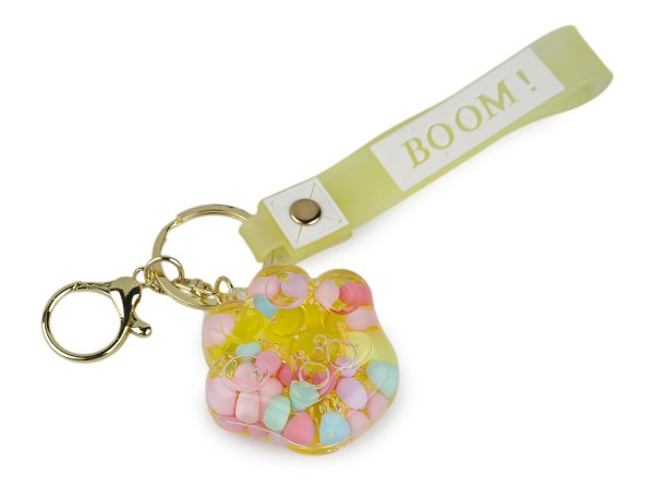 Přívěsek na batoh / klíče s tekutinou a glitry