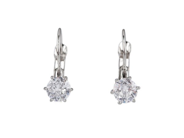 Náušnice z nerezové oceli s broušeným kamínkem