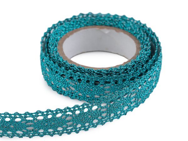 Samolepicí krajka šíře 15 mm metalická