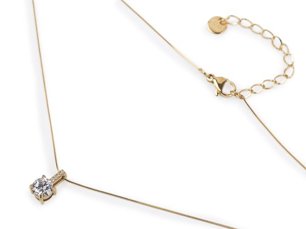 Náhrdelník z nerezové oceli s broušeným kamínkem