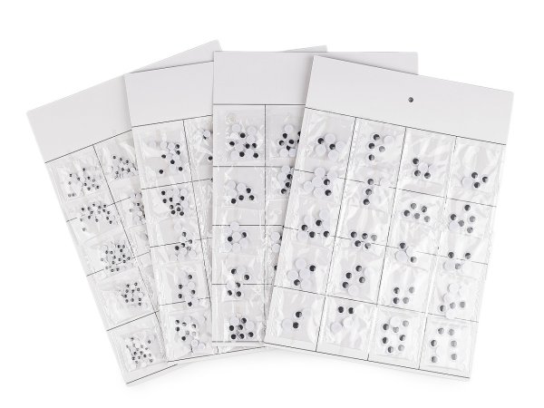 Plastové oči k nalepení s pohyblivou čočkou Ø6; 8; 10; 12 mm