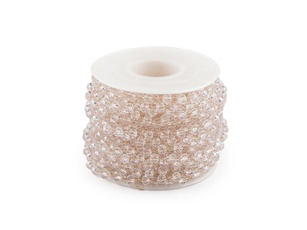 Řetízek s broušenými korálky Ø4 mm metráž