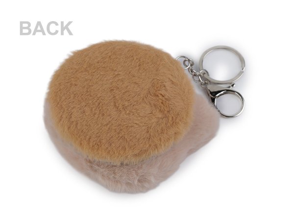 Plyšové kosmetické zrcátko / přívěsek na kabelku kočka