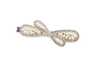 Spona do vlasů s broušenými kamínky mašle