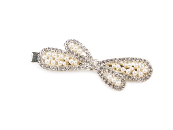 Spona do vlasů s broušenými kamínky mašle