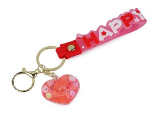 Přívěsek na batoh / klíče s tekutinou a glitry