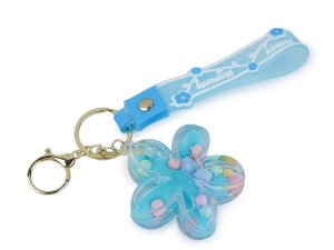 Přívěsek na batoh / klíče s tekutinou a glitry