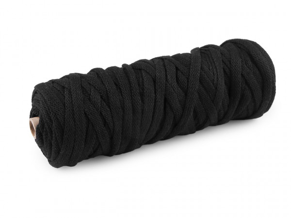 Bavlněná šňůra plochá tkaná / macrame šíře 8-10 mm