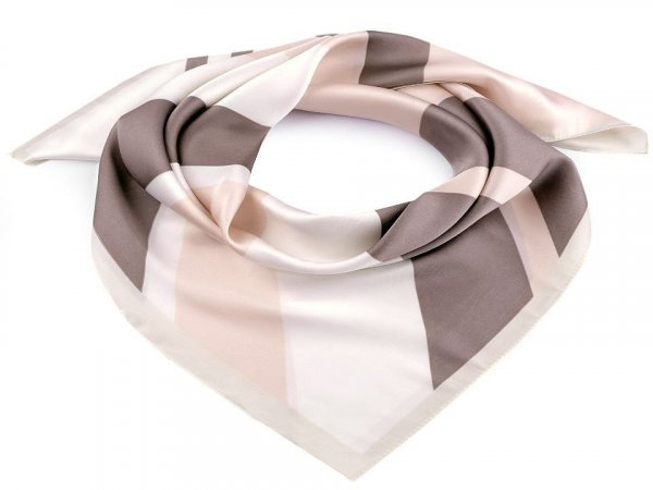 Saténový šátek s pruhy 70x70 cm