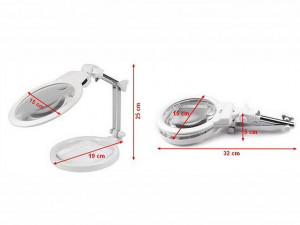 Lupa na stůl s led světlem 15x19x25 cm