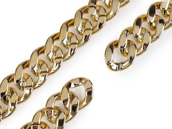 Designový řetěz k výrobě a zdobení oděvů a doplňků šíře 34 mm, metráž