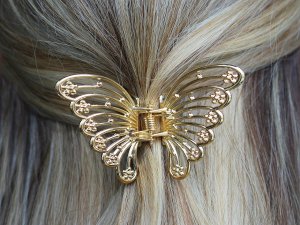 Skřipec do vlasů kovový motýl