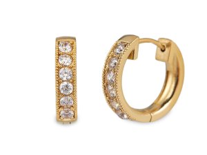 Náušnice z nerezové oceli kroužky s broušenými kamínky