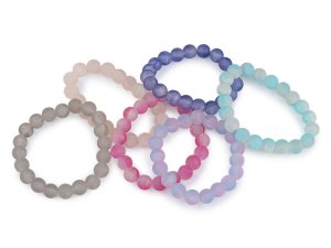 Náramek pružný ze skleněných korálků s ledovým efektem