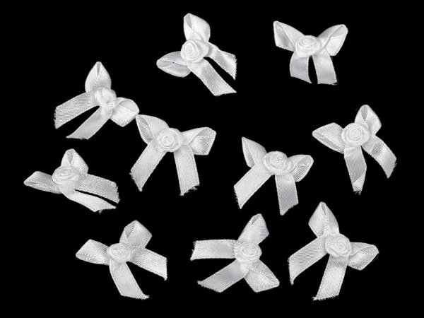 Saténová mašlička s růžičkou