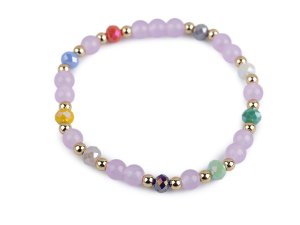 Náramek pružný ze skleněných korálků