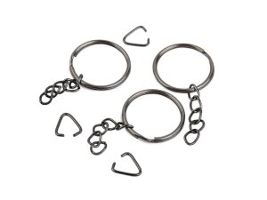 Kroužek na klíče Ø25 mm s řetízkem a spojkou