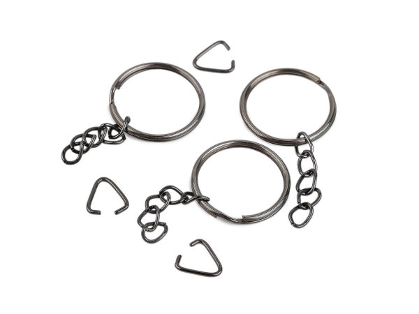 Kroužek na klíče Ø25 mm s řetízkem a spojkou