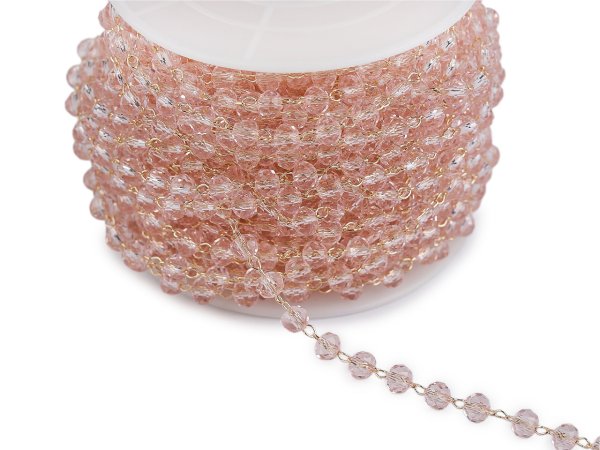 Řetízek s broušenými korálky Ø4 mm metráž