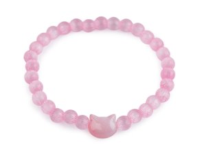 Náramek pružný ze skleněných korálků kočka, motýl, hvězda