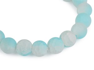 Náramek pružný ze skleněných korálků s ledovým efektem