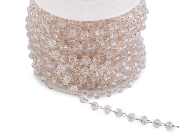 Řetízek s broušenými korálky Ø4 mm metráž