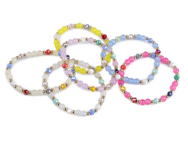 Náramek pružný ze skleněných korálků