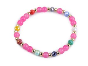 Náramek pružný ze skleněných korálků