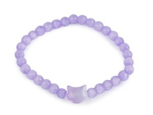 Náramek pružný ze skleněných korálků kočka, motýl, hvězda