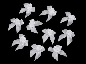 Saténová mašlička s růžičkou