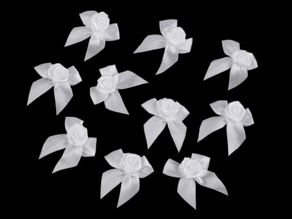 Saténová mašlička s růžičkou