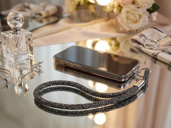 Kamínkový přívěsek / poutko na mobilní telefon, klíče s plastovou vložkou