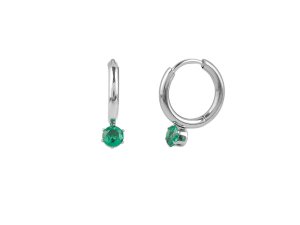 Náušnice z nerezové oceli kroužky s broušeným kamínkem