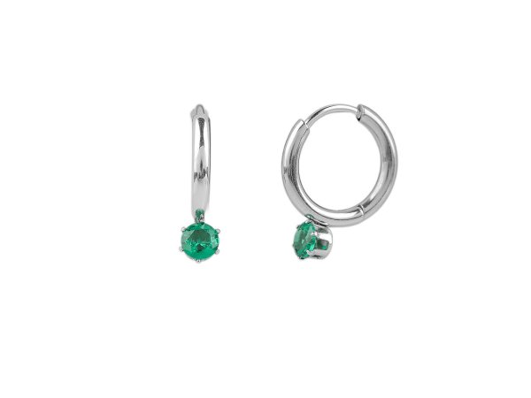 Náušnice z nerezové oceli kroužky s broušeným kamínkem