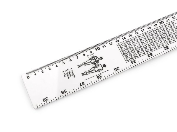 Krejčovský metr / pravítko s velikostními tabulkami délka 100 cm