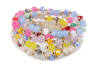 Náramek pružný ze skleněných korálků