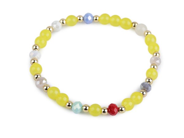 Náramek pružný ze skleněných korálků