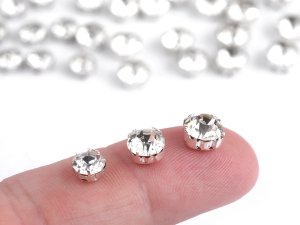Našívací šatony / štras v pouzdře / kotlíku Ø6; 7; 8 mm