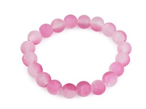 Náramek pružný ze skleněných korálků s ledovým efektem