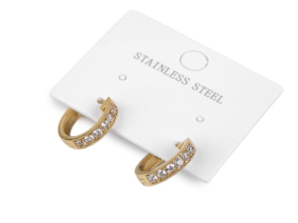 Náušnice z nerezové oceli kroužky s broušenými kamínky