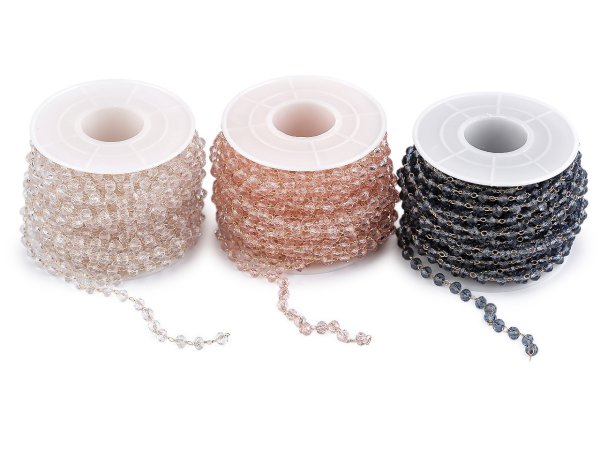 Řetízek s broušenými korálky Ø4 mm metráž