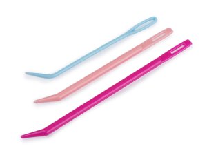 Jehly plastové se zahnutou špičkou sada 3 ks mix velikostí