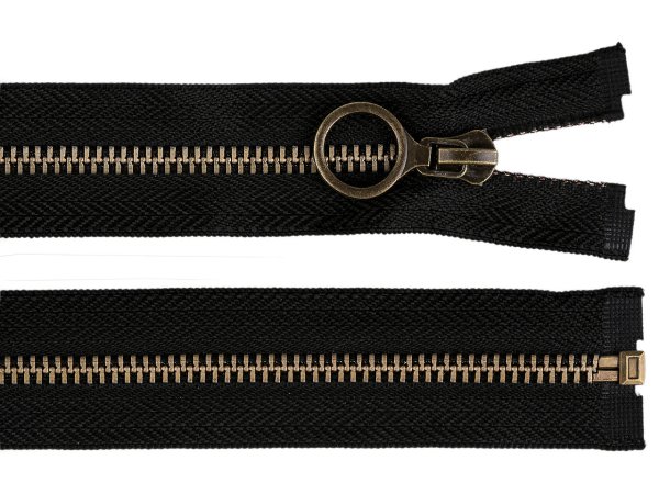 Kovový zip No 5 délka 70 cm s ozdobným jezdcem