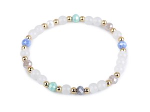 Náramek pružný ze skleněných korálků