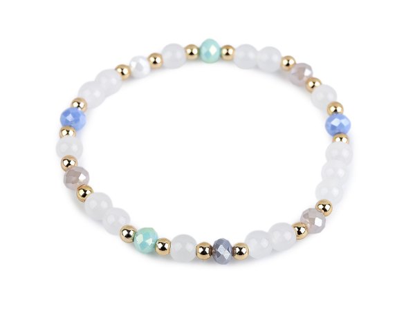 Náramek pružný ze skleněných korálků