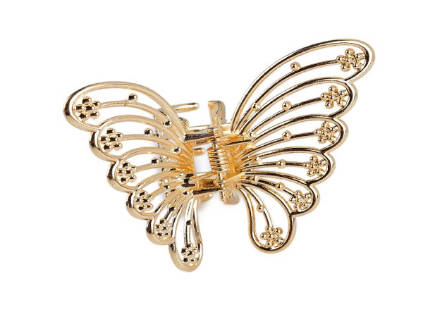 Skřipec do vlasů kovový motýl