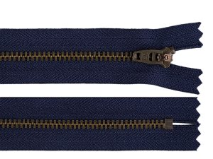 Kovový zip YKK No 4 délka 18 cm staromosazný (jeansový)