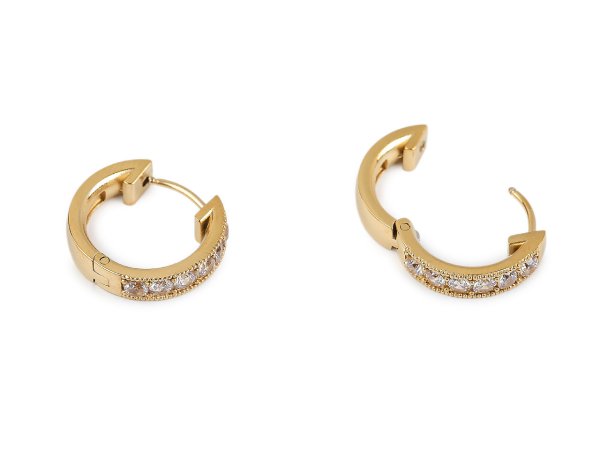 Náušnice z nerezové oceli kroužky s broušenými kamínky