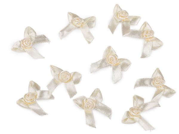 Saténová mašlička s růžičkou